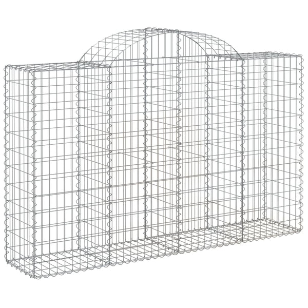 vidaXL Gabion Baskets with Arched Top 14 pcs. 200x50x120/140cm Galvanized Iron