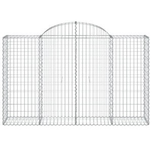 vidaXL Gabion Baskets with Arched Top 14 pcs. 200x50x120/140cm Galvanized Iron