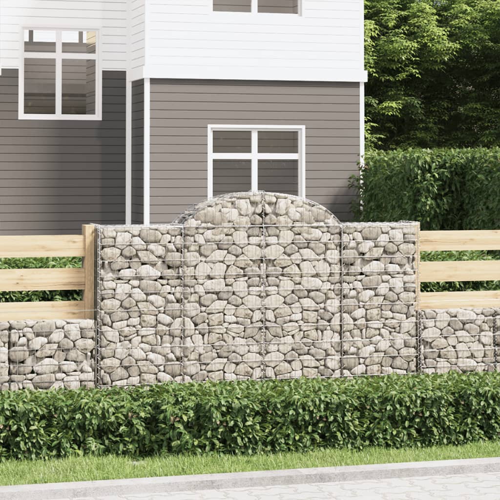 vidaXL Gabions with Arch 20 pcs. 200x50x120/140cm Galvanized Iron