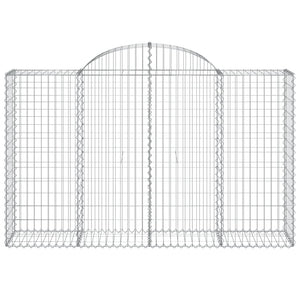 vidaXL Gabions with Arch 30 pcs. 200x50x120/140cm Galvanized Iron