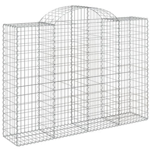 vidaXL Gabions with Arch Top 3 pcs 200x50x140/160cm Galvanised Iron