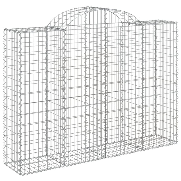 vidaXL Gabions with Arch Top 3 pcs 200x50x140/160cm Galvanised Iron