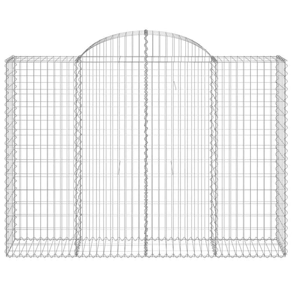 vidaXL Gabions with Arch 5 pcs. 200x50x140/160cm Galvanized Iron