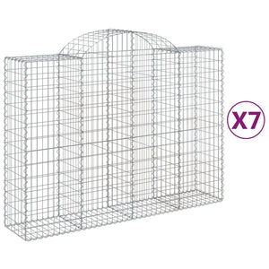 vidaXL Gabions with Arch 7 pcs. 200x50x140/160cm Galvanised Iron