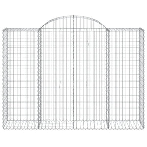 vidaXL Gabions with Arch Top 11 pcs. 200x50x140/160cm Galvanized Iron