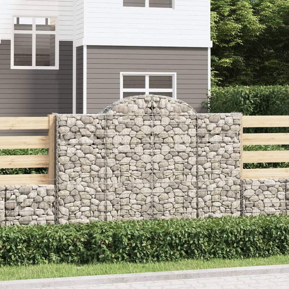 vidaXL Gabions with Arch Top 50 pcs. 200x50x140/160cm Galvanized Iron