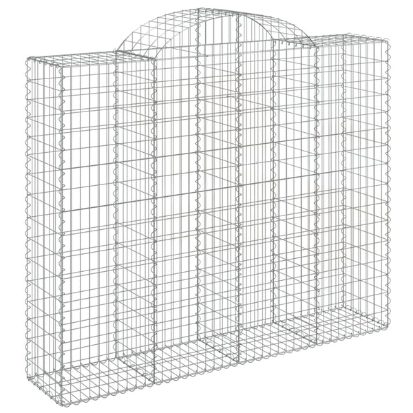 vidaXL Gabions with Arch 5 pcs. 200x50x160/180cm Galvanized Iron