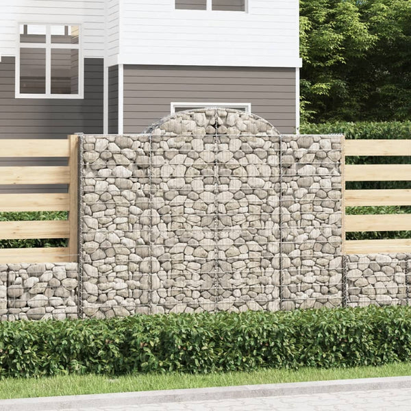 vidaXL Gabions with Arch 5 pcs. 200x50x160/180cm Galvanized Iron
