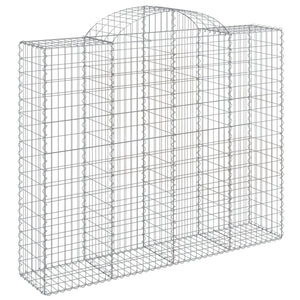 vidaXL Gabion Baskets with Arched Top 6 pcs. 200x50x160/180cm Galvanized Iron