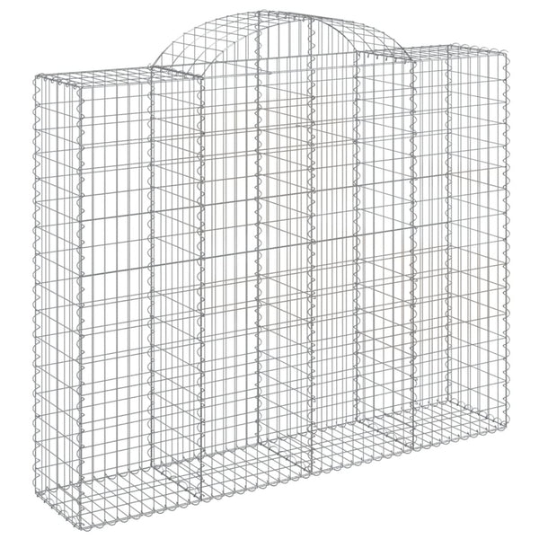 vidaXL Gabion Baskets with Arched Top 6 pcs. 200x50x160/180cm Galvanized Iron