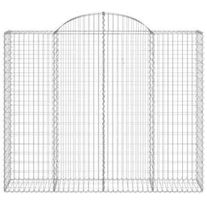 vidaXL Gabions with Arch Top 7 pcs. 200x50x160/180cm Galvanized Iron