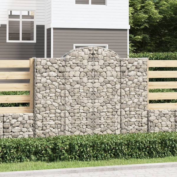 vidaXL Gabions with Arch Top 7 pcs. 200x50x160/180cm Galvanized Iron