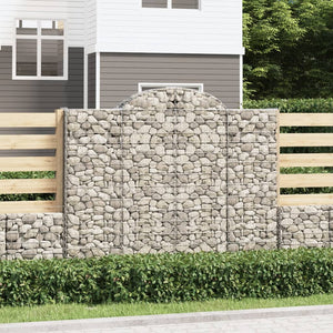 vidaXL Gabion Baskets with High Arch 12pcs 200x50x160/180cm Galvanized Iron