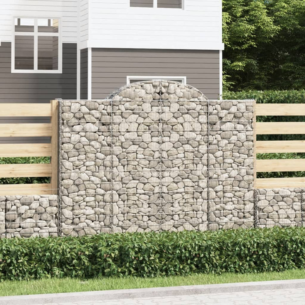 vidaXL Gabions with Arch 14 pcs. 200x50x160/180cm Galvanized Iron