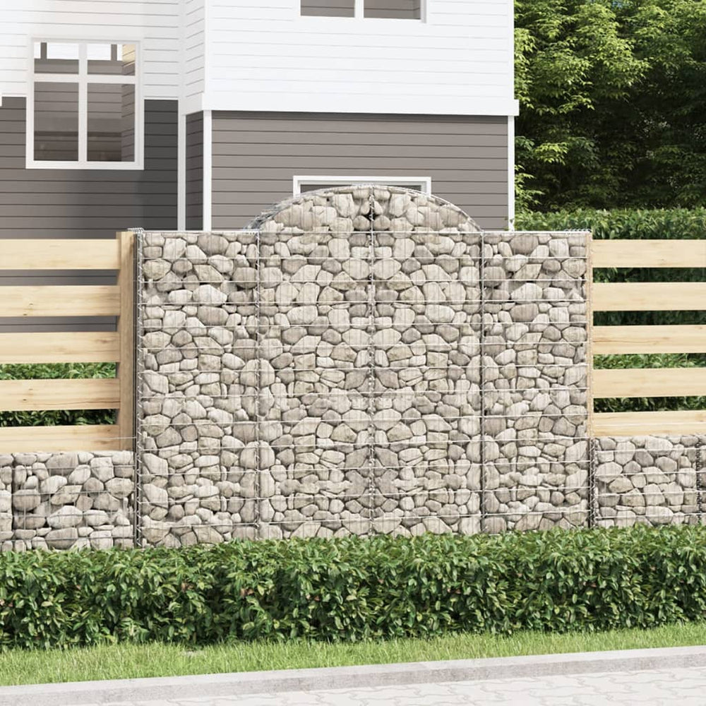 vidaXL Gabions with Arch 20 pcs. 200x50x160/180cm Galvanised Iron