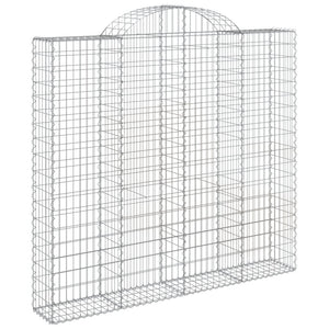 vidaXL Gabions with Arch 4 pcs. 200x50x180/200cm Galvanised Iron