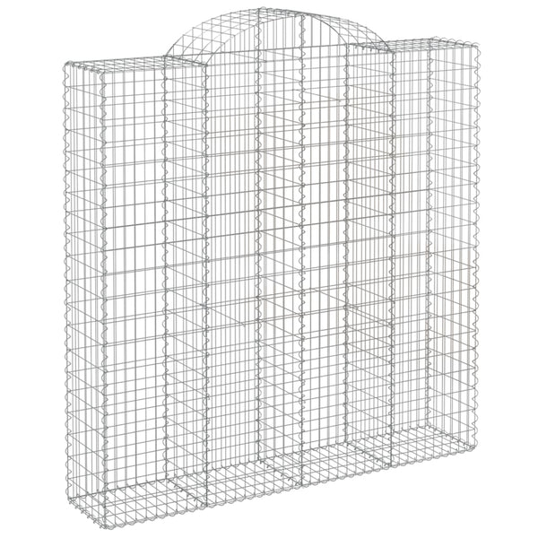 vidaXL Gabions with Arch 2 pcs 200x50x200/220cm Galvanized Iron