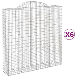 vidaXL Gabions with Arch 6 pcs. 200x50x200/220cm Galvanized Iron