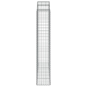 vidaXL Gabion Baskets with Arched Top 2 pcs. 200x50x220/240cm Galvanized Iron