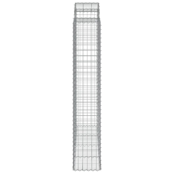 vidaXL Gabion Baskets with Arched Top 2 pcs. 200x50x220/240cm Galvanized Iron