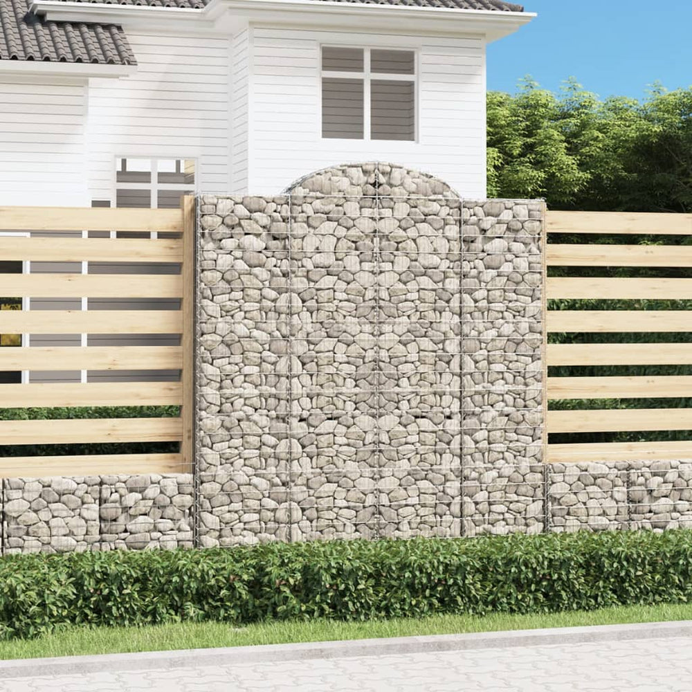 vidaXL Gabion Baskets with Arched Top 5 pcs 200x50x220/240 cm Galvanized Iron
