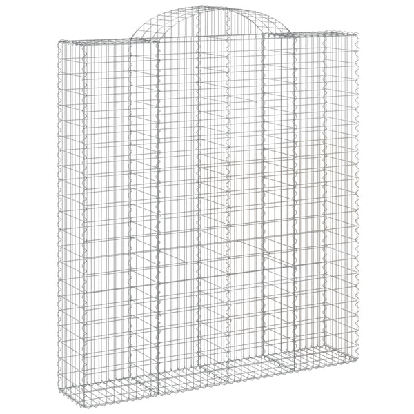 vidaXL Gabion Baskets with High Arch 7 pcs. 200x50x220/240cm Galvanized Iron
