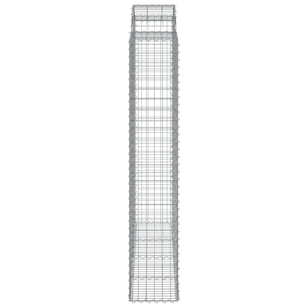 vidaXL Gabion Baskets with High Arch 7 pcs. 200x50x220/240cm Galvanized Iron