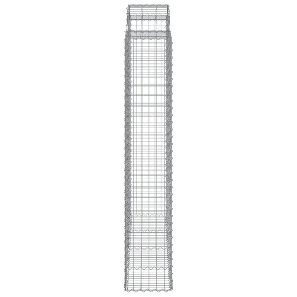 vidaXL Gabions with Arch Top 15 Pcs 200x50x220/240cm Galvanized Iron