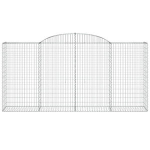 Gabionen mit Hochbogen 11 Stk 300x50x140/160cm Verzinktes Eisen