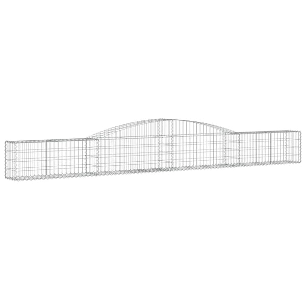 vidaXL Gabion Baskets with Arched Top 2 pcs. 400x30x40/60 cm Galvanized Iron