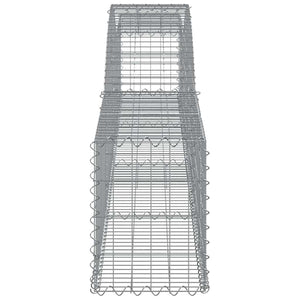 vidaXL Gabion Baskets with Arched Top 2 pcs. 400x30x40/60 cm Galvanized Iron