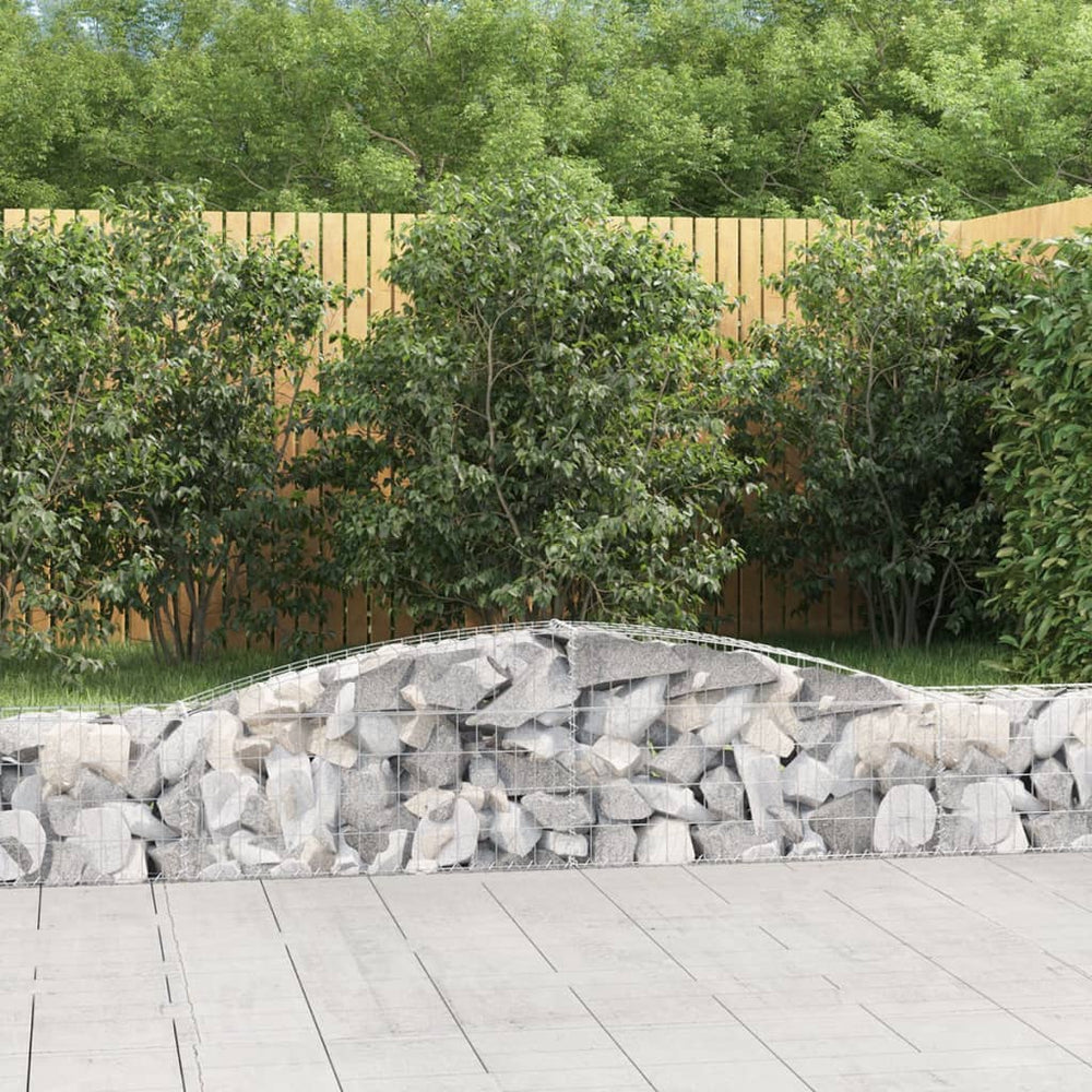 vidaXL Gabion Baskets with High Arch 5 pcs 400x30x40/60 cm Galvanized Iron