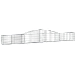 vidaXL Gabion Baskets with Arched Top 6 pcs. 400x30x40/60 cm Galvanized Iron