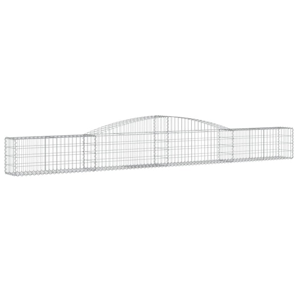 vidaXL Gabion Baskets with Arched Top 6 pcs. 400x30x40/60 cm Galvanized Iron