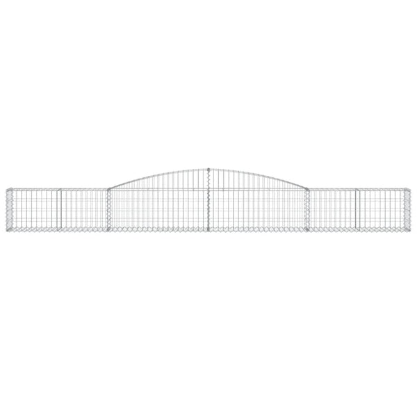 vidaXL Gabion Baskets with Arched Top 6 pcs. 400x30x40/60 cm Galvanized Iron