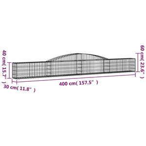 vidaXL Gabions with Arch 8 pcs. 400x30x40/60 cm Galvanized Iron