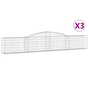 vidaXL Gabions with Arch 3 pcs. 400x30x60/80 cm Galvanised Iron