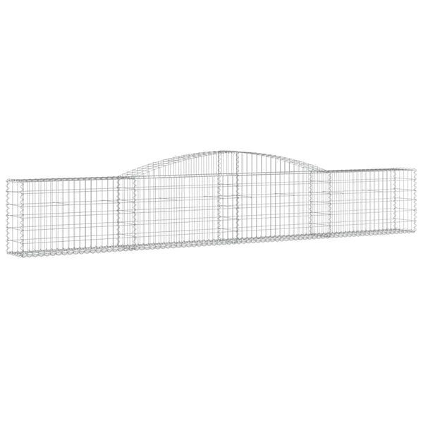 vidaXL Gabion Baskets with Arched Top 4 pcs 400x30x60/80 cm Galvanized Iron