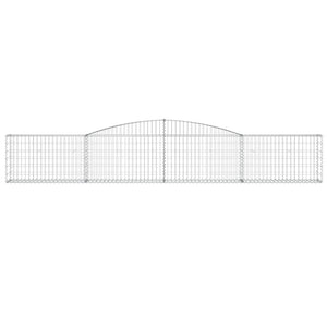 vidaXL Gabion Baskets with Arched Top 4 pcs 400x30x60/80 cm Galvanized Iron