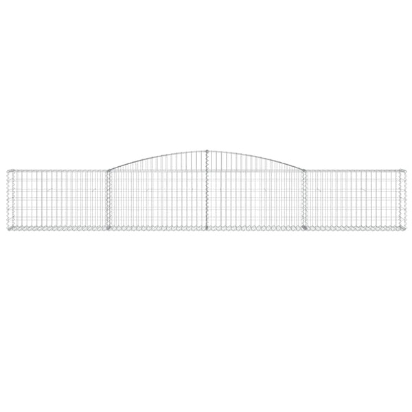 vidaXL Gabion Baskets with Arched Top 4 pcs 400x30x60/80 cm Galvanized Iron