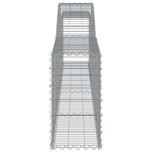 vidaXL Gabion Baskets with Arched Top 4 pcs 400x30x60/80 cm Galvanized Iron