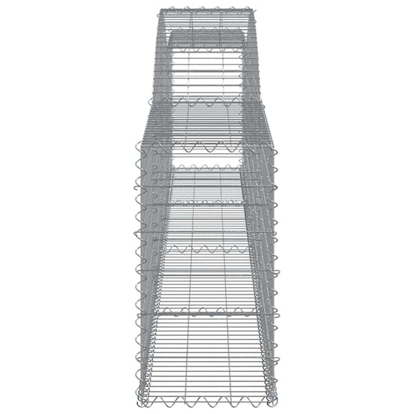 vidaXL Gabion Baskets with Arched Top 4 pcs 400x30x60/80 cm Galvanized Iron