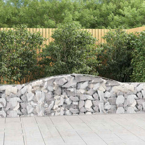 vidaXL Gabion Baskets with Arched Top 4 pcs 400x30x60/80 cm Galvanized Iron