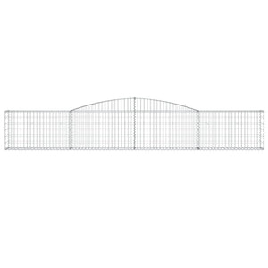 vidaXL Gabion Baskets with Arched Top 5 pcs 400x30x60/80 cm Galvanized Iron