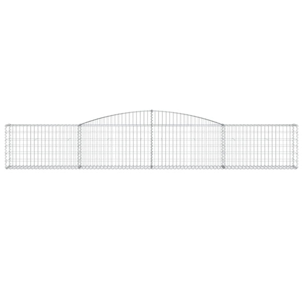 vidaXL Gabion Baskets with Arched Top 5 pcs 400x30x60/80 cm Galvanized Iron