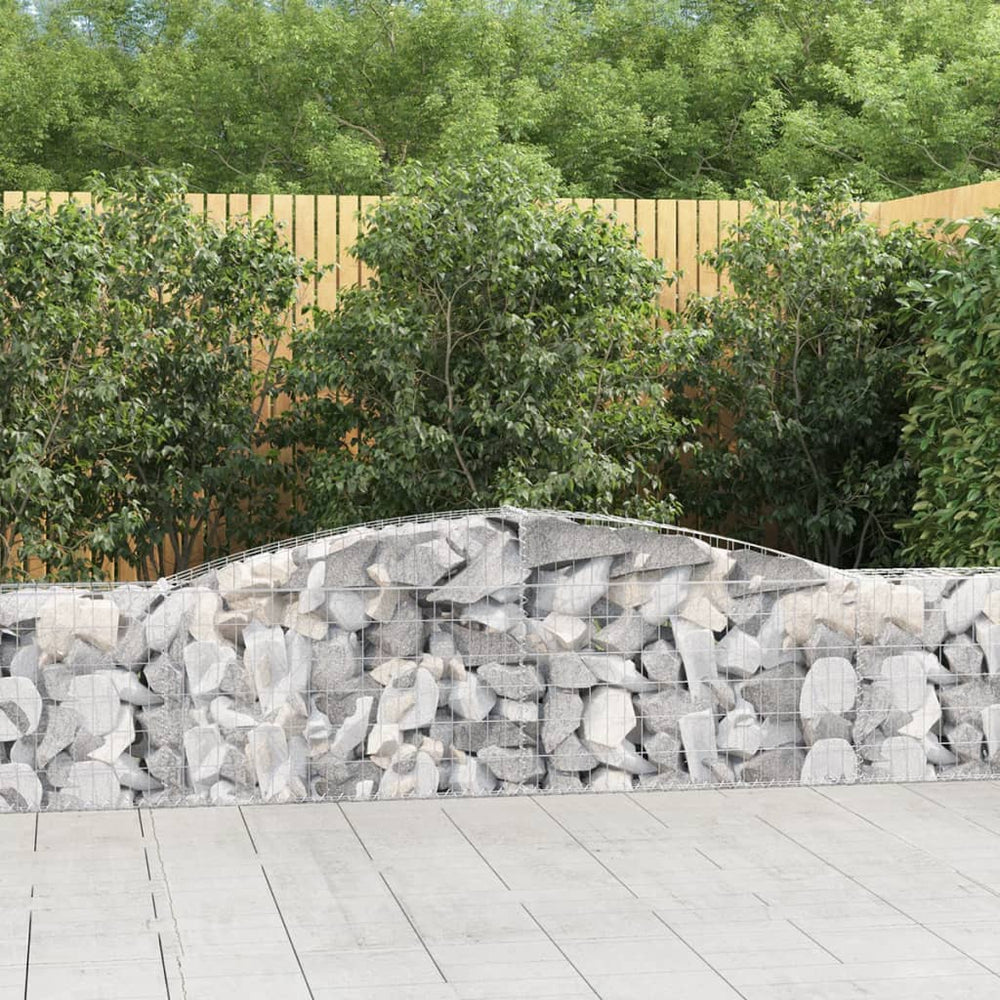 vidaXL Gabions with Arch 8 pcs. 400x30x60/80 cm Galvanized Iron