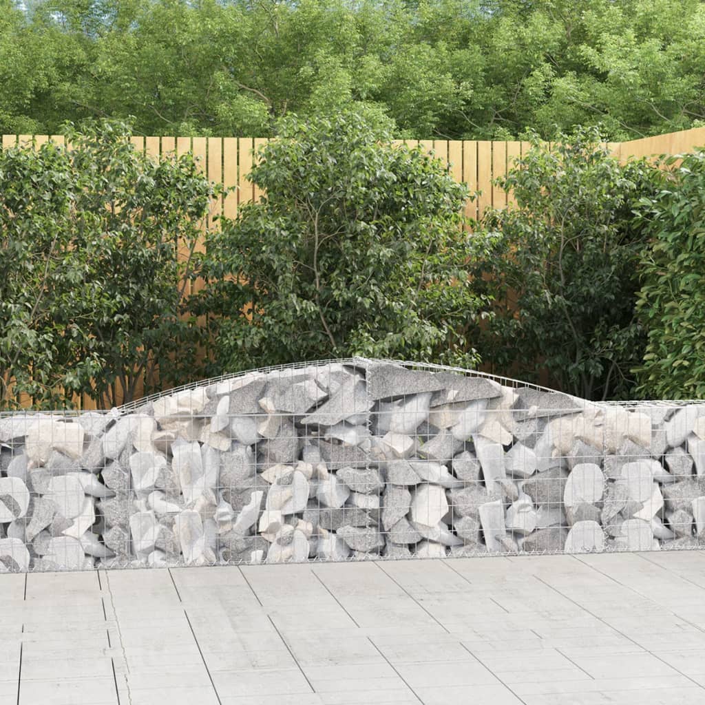 vidaXL Gabions with Arch 8 pcs. 400x30x60/80 cm Galvanized Iron