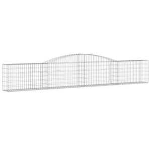 vidaXL Gabion Baskets with Arched Top 10 pcs 400x30x60/80 cm Galvanized Iron