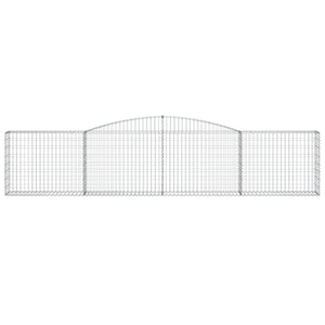 vidaXL Gabion Baskets with High Arch 2 pcs. 400x30x80/100cm Galvanized Iron