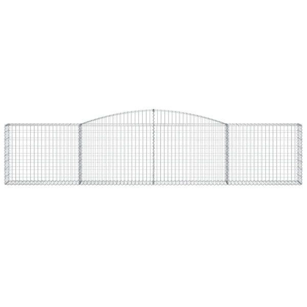 vidaXL Gabion Baskets with High Arch 2 pcs. 400x30x80/100cm Galvanized Iron